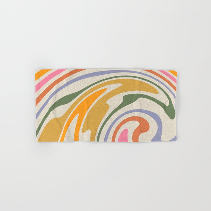 Rainbow Swirl Abstract Retro 70s  Bath Towel Gallery Image 1