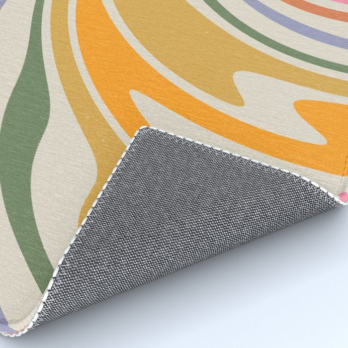 Rainbow Swirl Abstract Retro 70s  Rug Gallery Image 4
