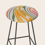 Rainbow Swirl Abstract Retro 70s  Stool Gallery Image 2