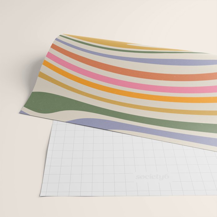 Rainbow Swirl Abstract Retro 70s  Wrapping Paper Gallery Image 2