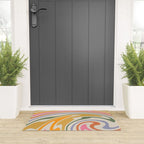 Rainbow Swirl Abstract Retro 70s  Welcome Mat Gallery Image 3