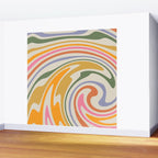 Rainbow Swirl Abstract Retro 70s  Wall Mural Gallery Image 2