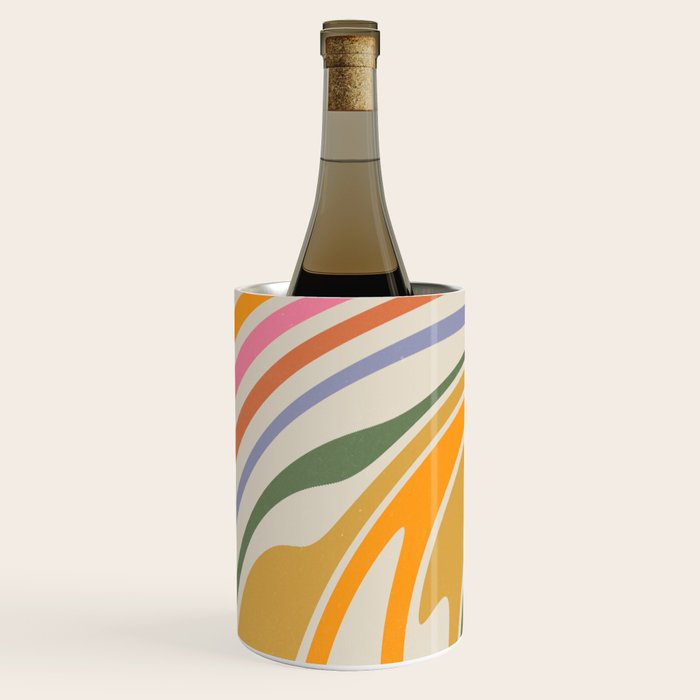 Rainbow Swirl Abstract Retro 70s  Wine Chiller Gallery Image 2