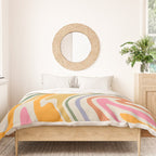 Rainbow Swirl Abstract Retro 70s  Duvet Cover Gallery Image 3