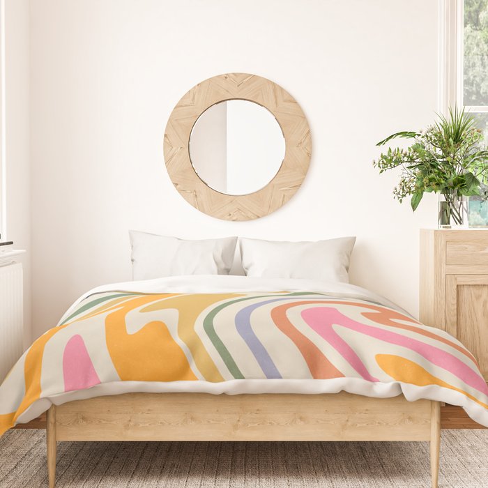 Rainbow Swirl Abstract Retro 70s  Duvet Cover Gallery Image 3