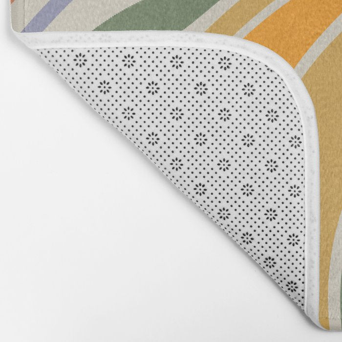 Rainbow Swirl Abstract Retro 70s  Bath Mat Gallery Image 2