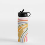 Rainbow Swirl Abstract Retro 70s  Water Bottle Gallery Image 1