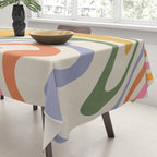 Rainbow Swirl Abstract Retro 70s  Tablecloth Gallery Image 3