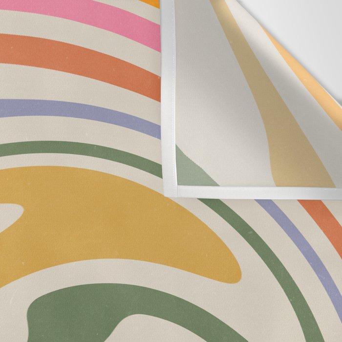 Rainbow Swirl Abstract Retro 70s  Wall Tapestry Gallery Image 3