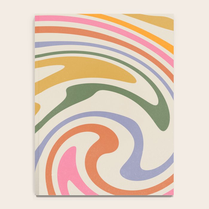 Rainbow Swirl Abstract Retro 70s  Notebook Gallery Image 4