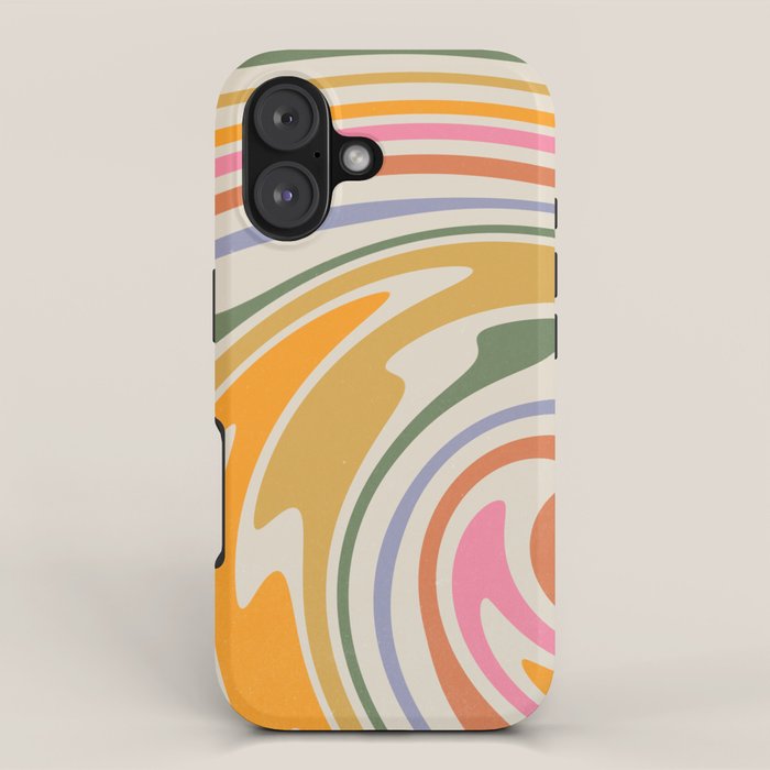 Rainbow Swirl Abstract Retro 70s  iPhone Case Gallery Image 1