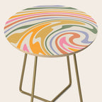 Rainbow Swirl Abstract Retro 70s  Side Table Gallery Image 2