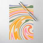 Rainbow Swirl Abstract Retro 70s  Wrapping Paper Gallery Image 1