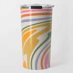 Rainbow Swirl Abstract Retro 70s  Travel Mug Gallery Image 1