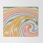 Rainbow Swirl Abstract Retro 70s  Throw Blanket Gallery Image 2