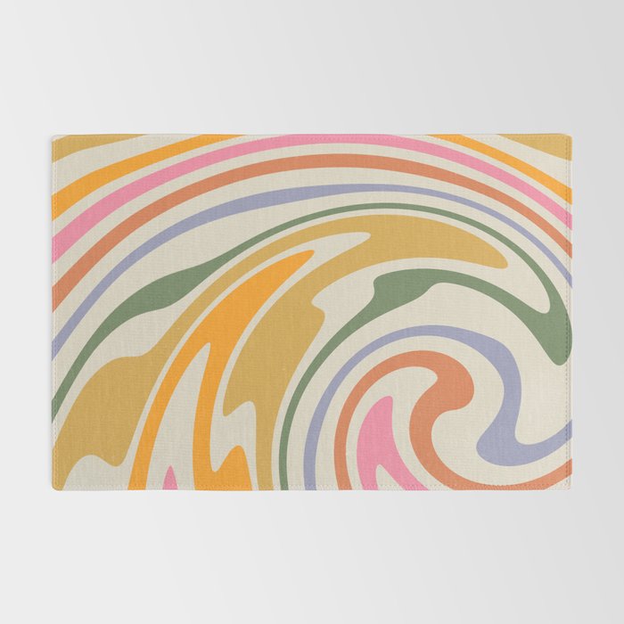 Rainbow Swirl Abstract Retro 70s  Rug Gallery Image 2