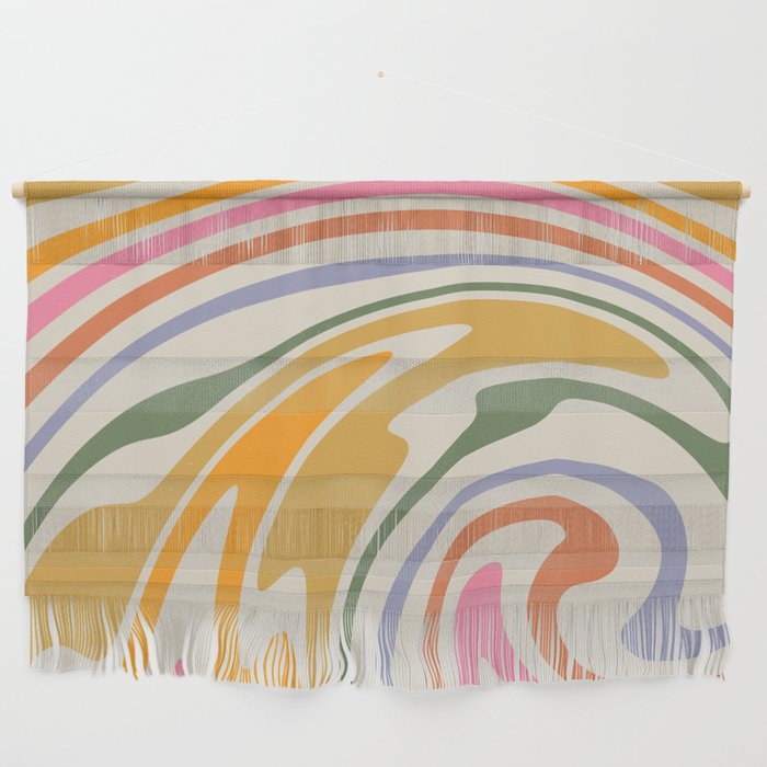 Rainbow Swirl Abstract Retro 70s  Wall Hanging Gallery Image 1