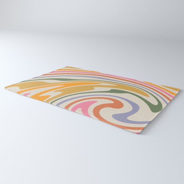 Rainbow Swirl Abstract Retro 70s  Rug Gallery Image 3