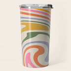 Rainbow Swirl Abstract Retro 70s  Travel Mug Gallery Image 2