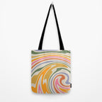 Rainbow Swirl Abstract Retro 70s  Tote Bag Gallery Image 2