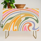 Rainbow Swirl Abstract Retro 70s  Credenza Gallery Image 1