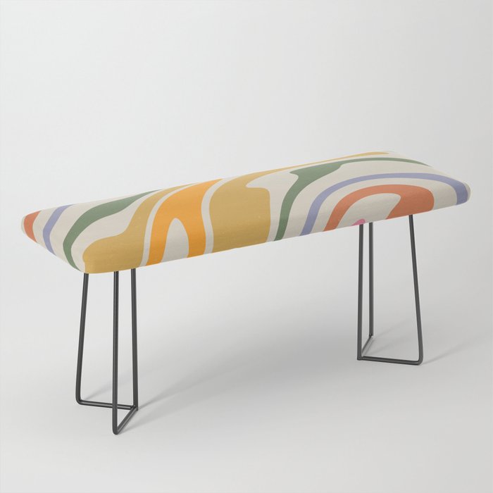 Rainbow Swirl Abstract Retro 70s  Bench Gallery Image 1