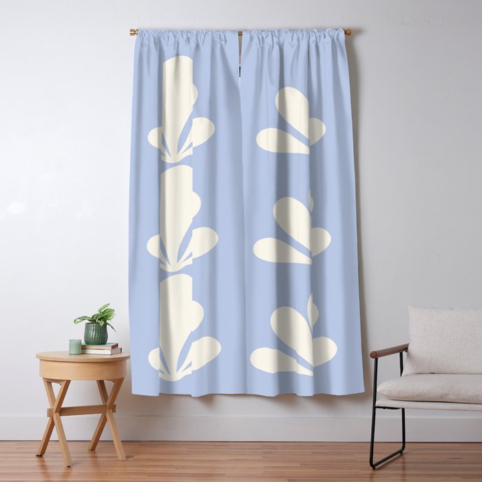 Tropical Plant Minimalism - Blue Window Curtain Gallery Image 5