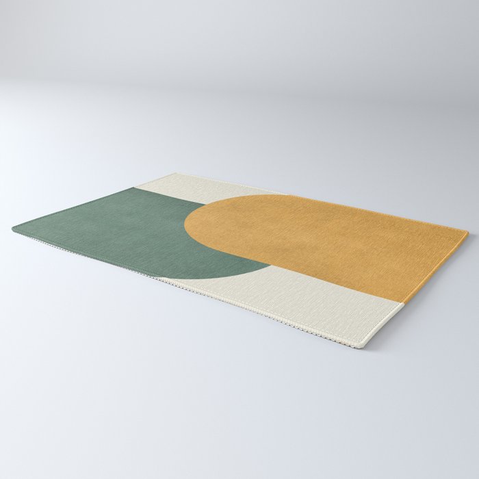 Halfmoon Colorblock 2 - Gold Green  Rug Gallery Image 3