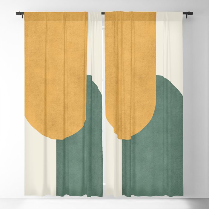 Halfmoon Colorblock 2 - Gold Green  Window Curtain Gallery Image 5