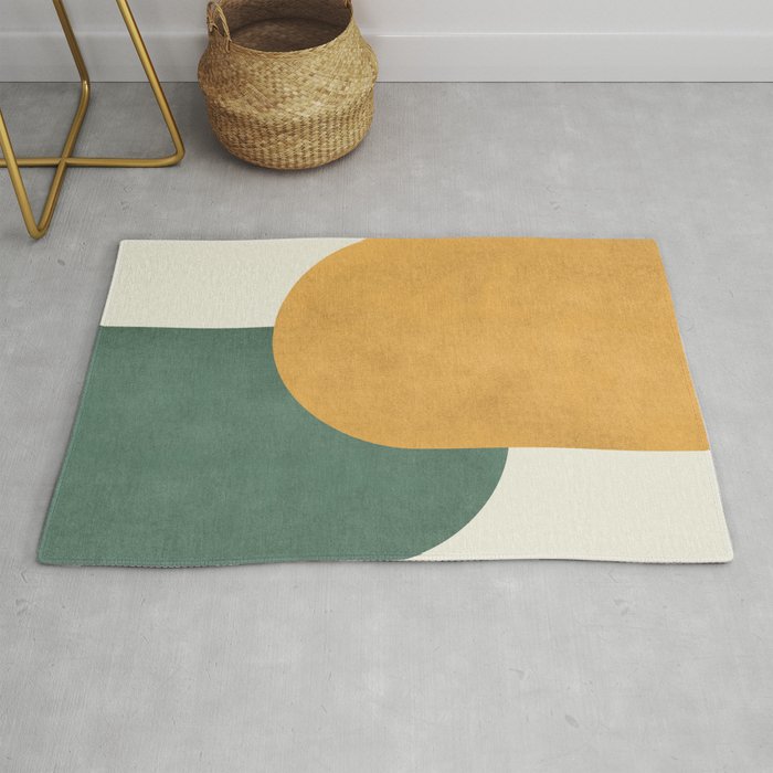 Halfmoon Colorblock 2 - Gold Green  Rug Gallery Image 1