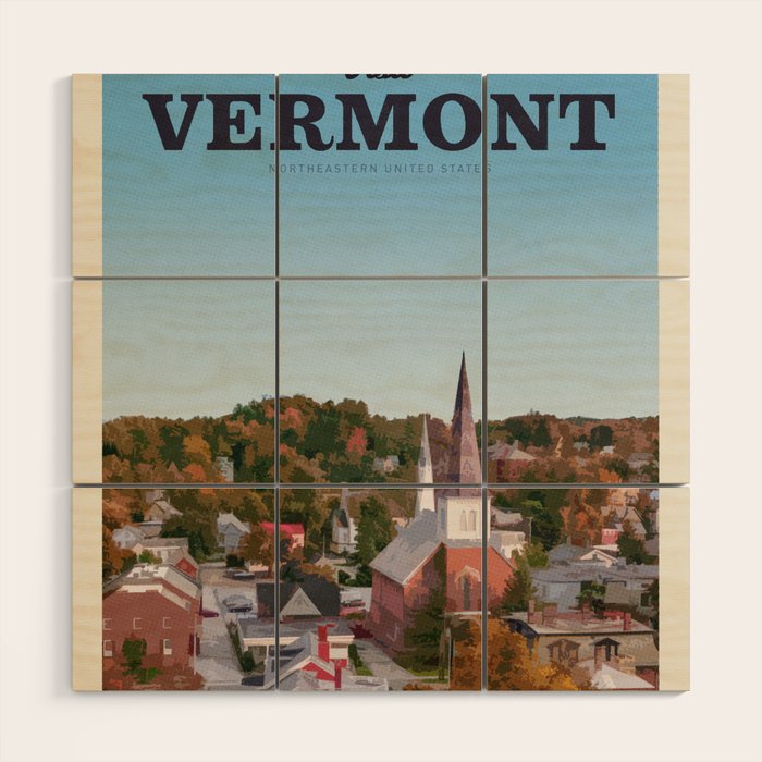 Visit Vermont Wood Wall Art Gallery Image 1