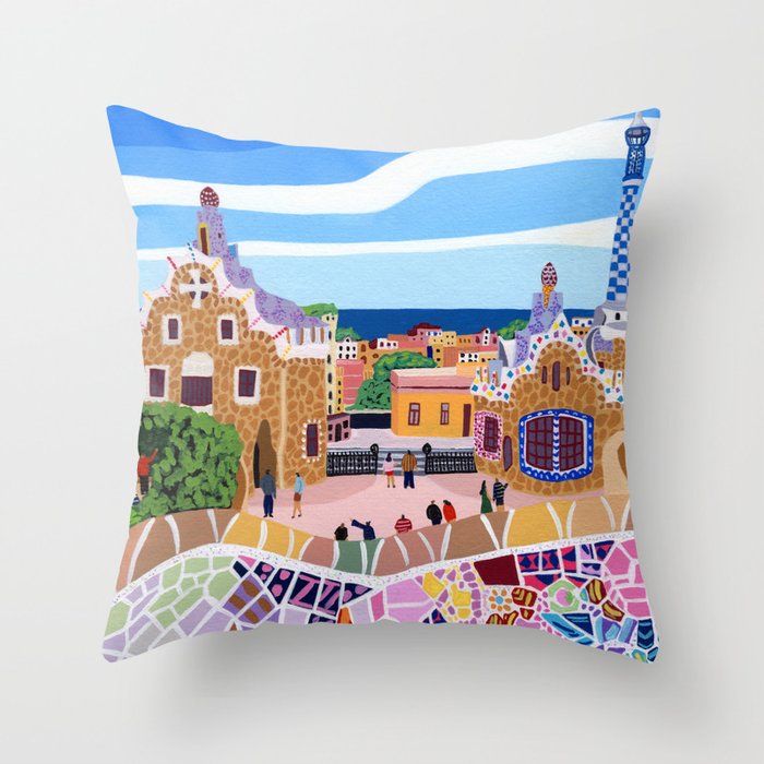 Barcelona, Spain Throw Pillow Gallery Image 1