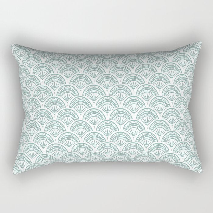 Coastal Deco . Teal Rectangular Pillow Gallery Image 1