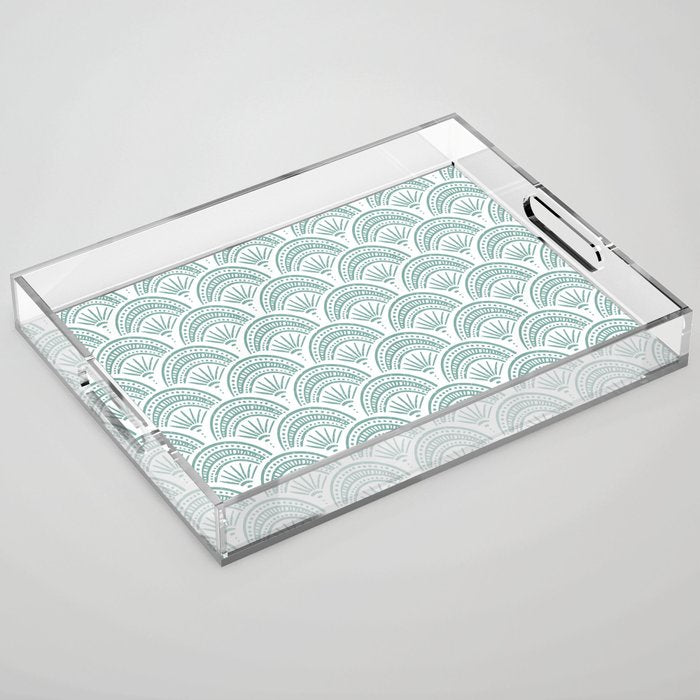Coastal Deco . Teal Acrylic Tray Gallery Image 1
