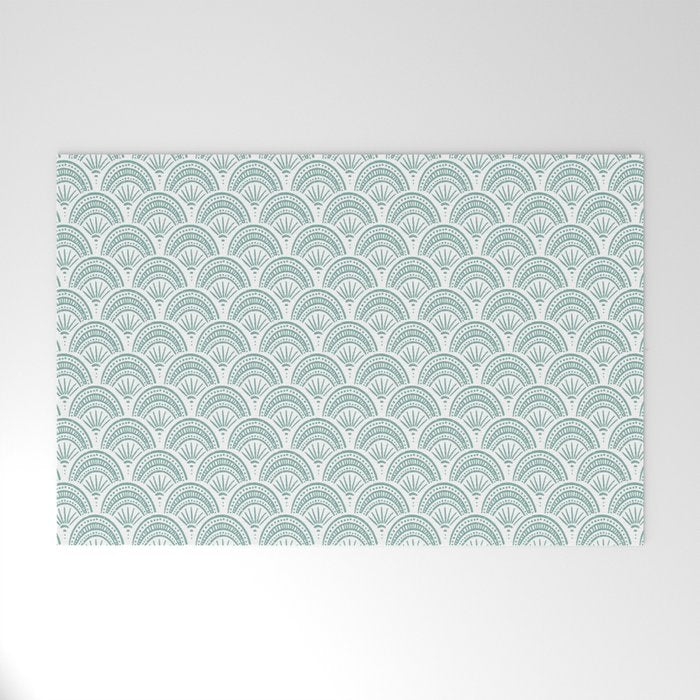 Coastal Deco . Teal Welcome Mat Gallery Image 1