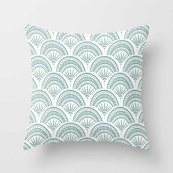 Coastal Deco . Teal Throw Pillow Gallery Image 1