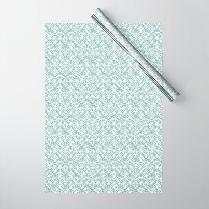 Coastal Deco . Teal Wrapping Paper Gallery Image 1