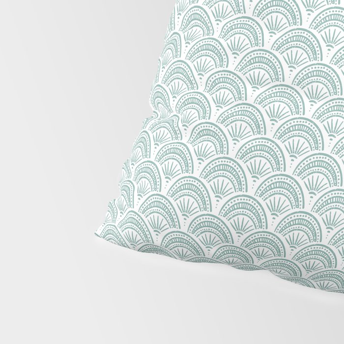 Coastal Deco . Teal Pillow Sham Gallery Image 4