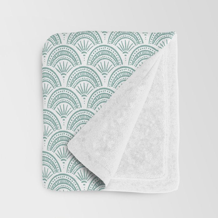 Coastal Deco . Teal Throw Blanket Gallery Image 3