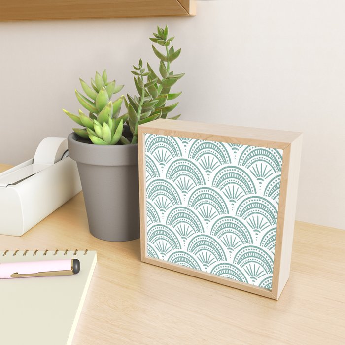 Coastal Deco . Teal Mini Art Print Gallery Image 2