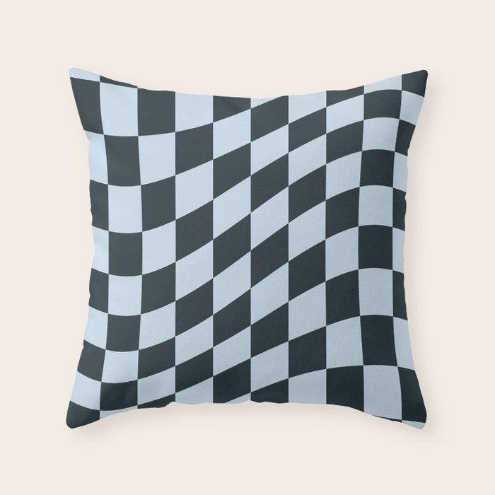 Wavy Mineral Dust x Soft Sky Throw Pillow Gallery Image 1