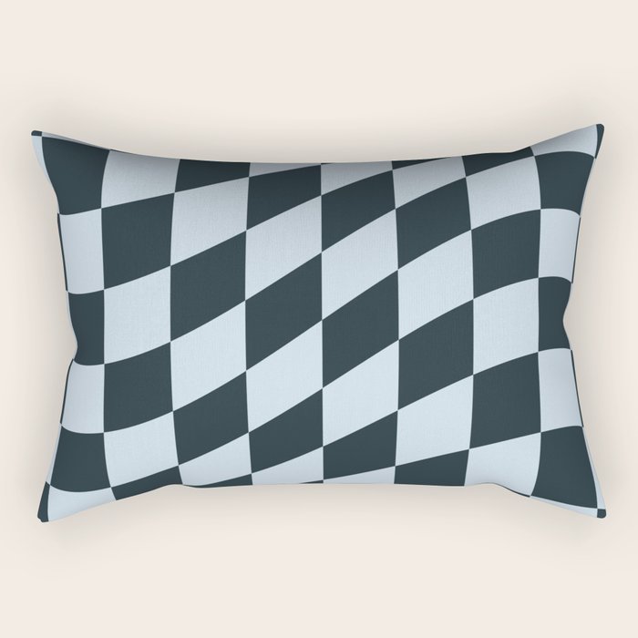 Wavy Mineral Dust x Soft Sky Rectangular Pillow Gallery Image 1