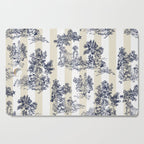 Toile de Jouy Vintage French Lovers Beige Cream & White Stripe Cutting Board Gallery Image 1