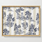 Toile de Jouy Vintage French Lovers Beige Cream & White Stripe Serving Tray Gallery Image 1
