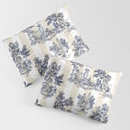 Toile de Jouy Vintage French Lovers Beige Cream & White Stripe Pillow Sham Gallery Image 3