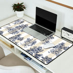 Toile de Jouy Vintage French Lovers Beige Cream & White Stripe Desk Mat Gallery Image 2