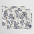 Toile de Jouy Vintage French Lovers Beige Cream & White Stripe Placemat Gallery Image 1