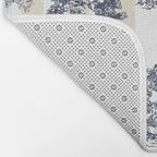 Toile de Jouy Vintage French Lovers Beige Cream & White Stripe Bath Mat Gallery Image 2