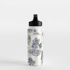 Toile de Jouy Vintage French Lovers Beige Cream & White Stripe Water Bottle Gallery Image 3