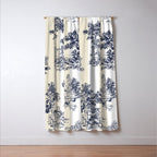 Toile de Jouy Vintage French Lovers Beige Cream & White Stripe Window Curtain Gallery Image 3